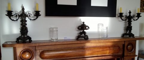 George IV period bronze mantel garniture 1825