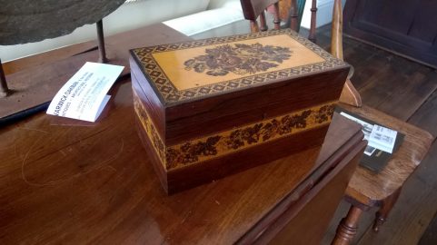 English Tunbridgeware tea caddy c1830