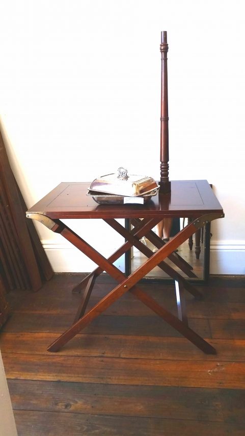Regency revival mahogany camp table