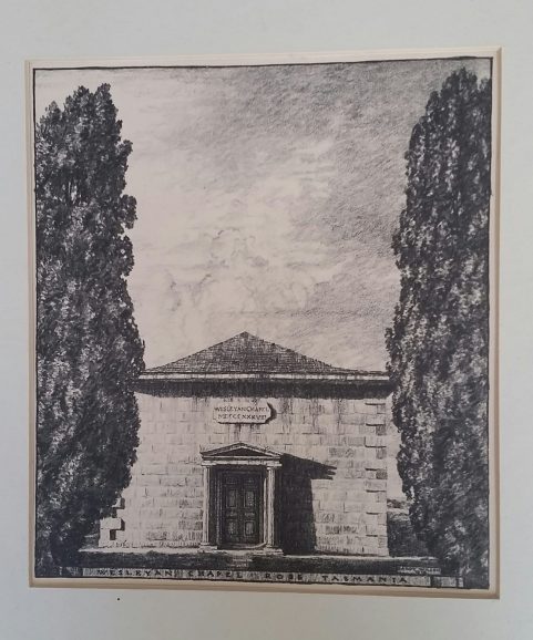 Weslyn Chapel at Ross, Tasmania c1924 by Hardy Wilson