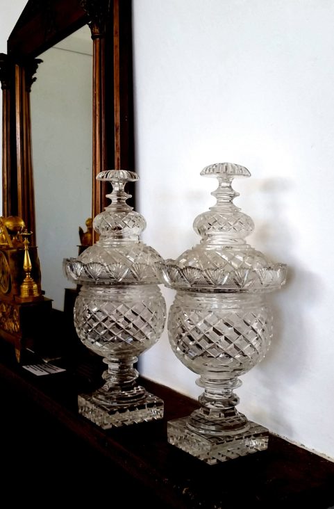 Pair of Irish Regency period vases and covers c.1815