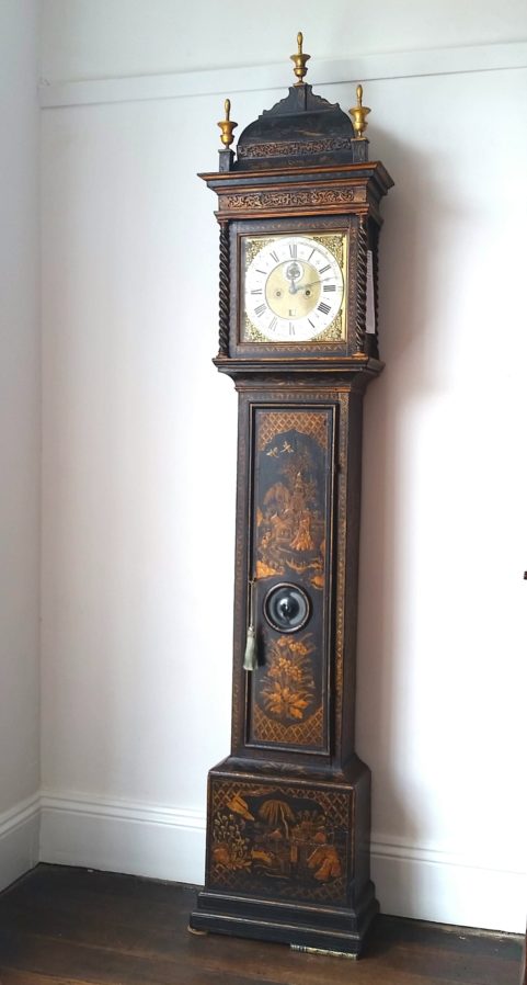 Queen Anne period Chinoiserie lacquered longcase clock c.1710