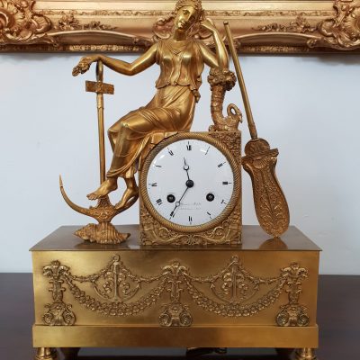 French Empire period clock emblematic of Hope c.1815