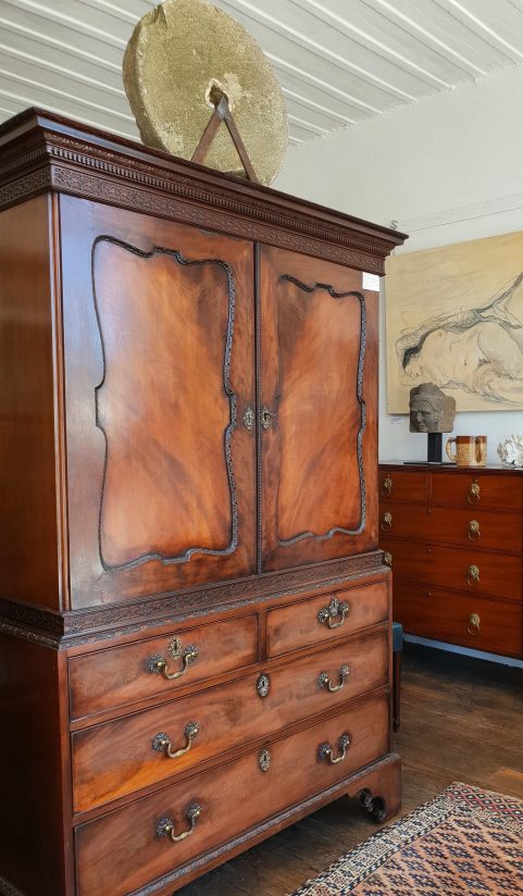 George II period mahogany gentleman’s press attributed to Giles Grendey c 1745