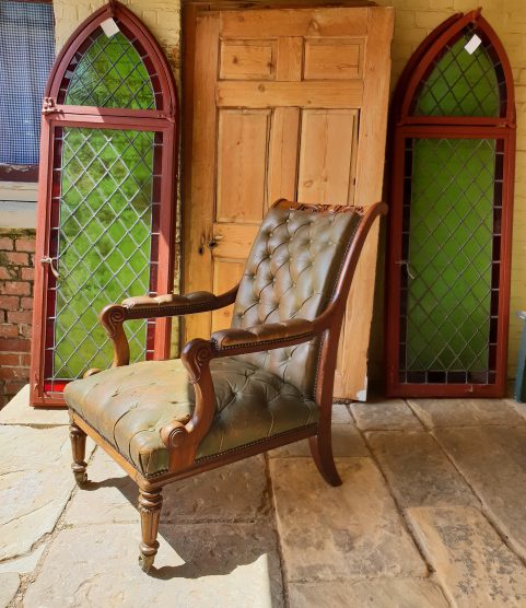 Country house Greek revival style  mahogany library chair c 1835