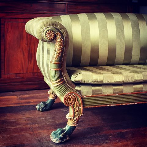 Regency Grecian decorated sofa attributed to Gillows c 1820