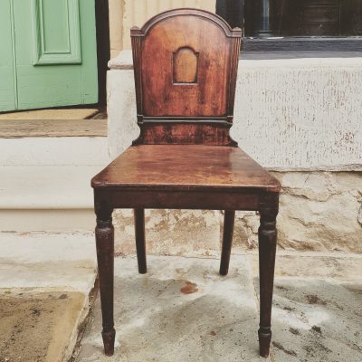 Regency mahogany hall chair c.1810