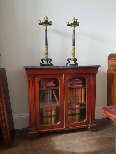 Regency mahogany marble top cabinet c 1825