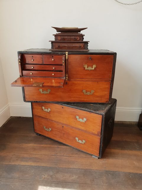 Irish Regency campaign secretaire c 1820