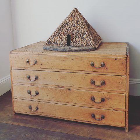 Georgian pine plan chest or print drawers c 1820