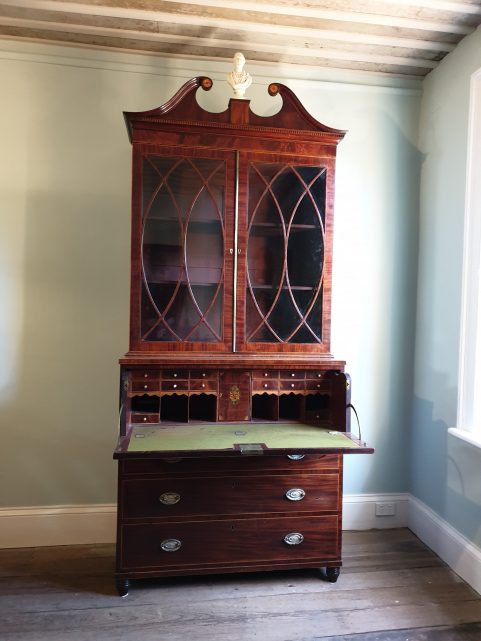George III escritoire  bookcase c 1790