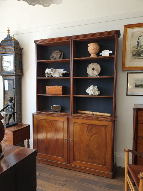 Regency mahogany open library bookcase c 1815