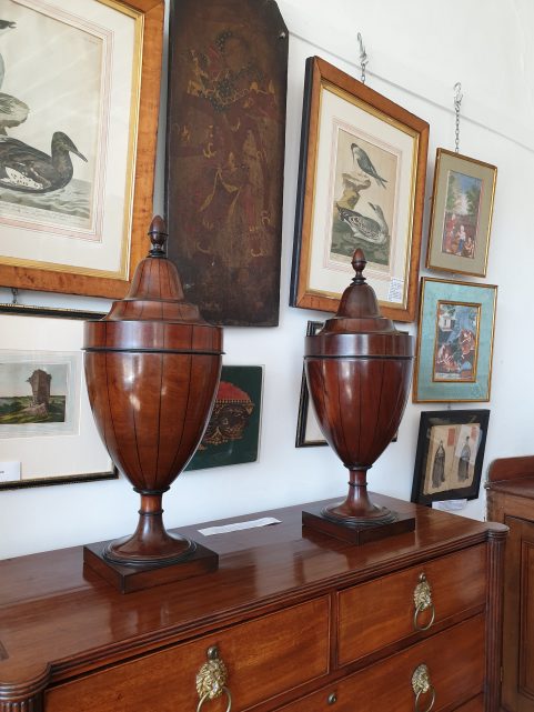 Pair of George III vase knifeboxes c 1810