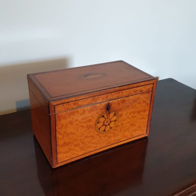 George III period satinwood tea caddy c 1800