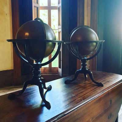 PAIR OF ENGLISH GEORGE III PERIOD LIBRARY GLOBES,  By J & W. Cary, London 1800