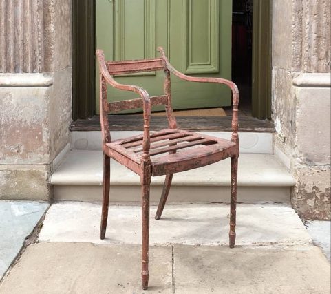 Regency cast iron garden chair c.1820