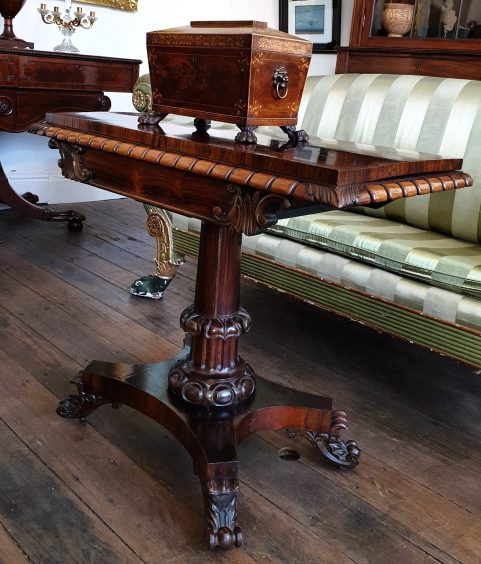 William IV rosewood card table