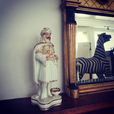 Pair of candlesticks with perfumieres of Turks c 1830