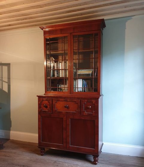 Tasmanian Colonial period cedar & casuarina secretaire bookcase c 1825