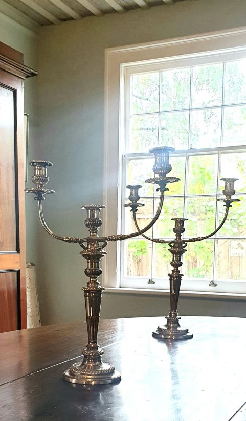 Pair of Regency candelabra by Matthew Boulton c 1805