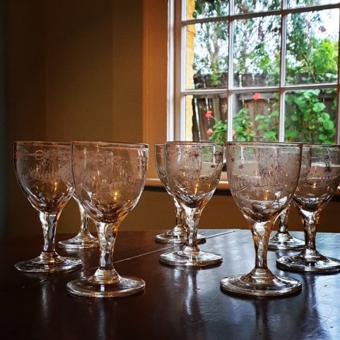 Set of eight Wine Glasses c 1780