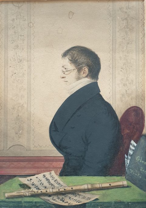 Regency portrait of a Flautist c 1815