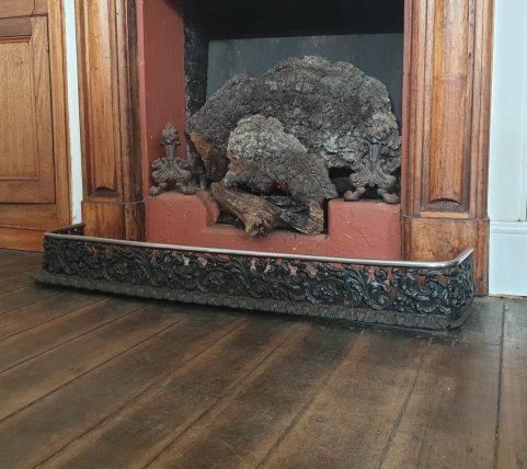 William IV Polished Steel Fire Fender c1835