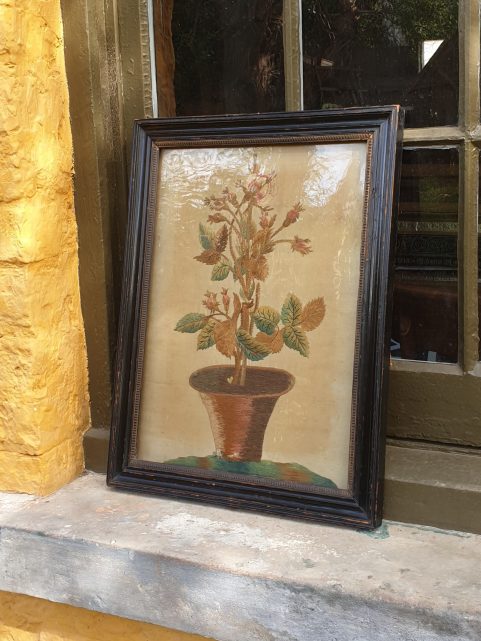 Georgian needlework flower picture c 1781