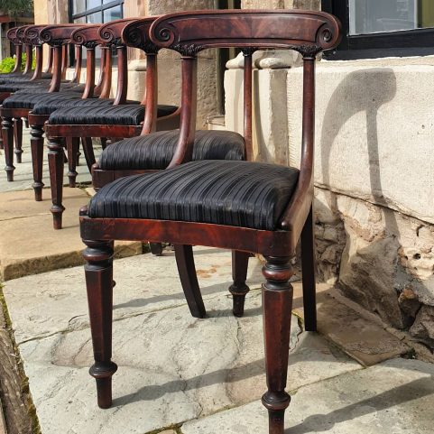 Set of Nine Grecian dining chairs c1825