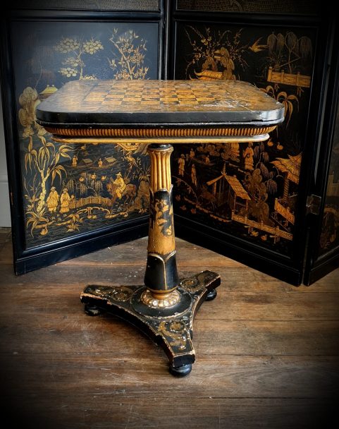 George IV Penwork Chess Table c1825