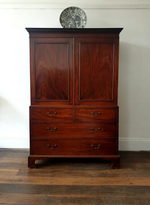 George III mahogany Clothes Press c1780