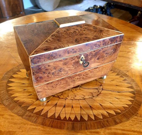 Regency Yew Tea Caddy c1805