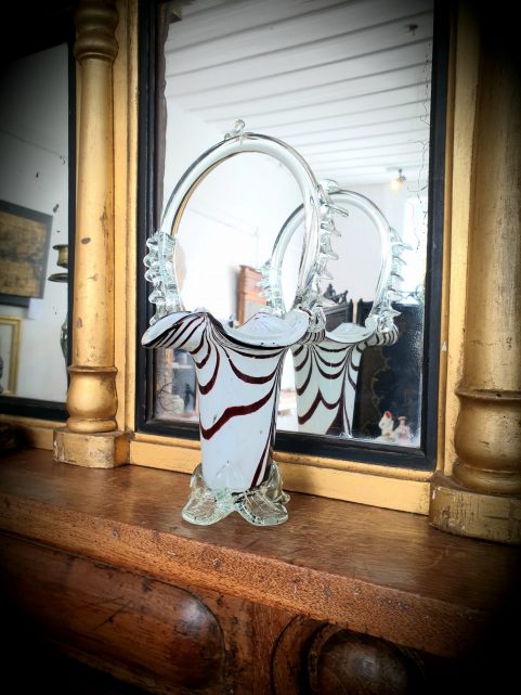 Nailsea Glass Basket c 1860