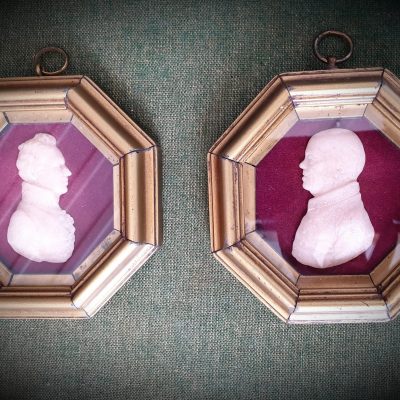 Pair of Wax Miniature Portraits c1830