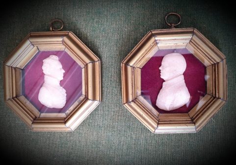 Pair of Wax Miniature Portraits c1830