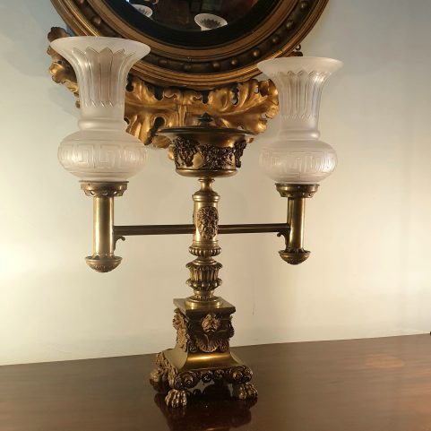 Regency gilt bronze Argand Lamp c 1815