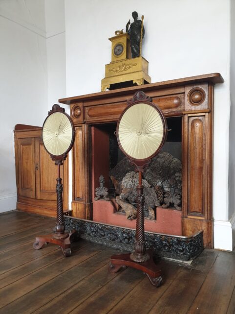 Pair of George IV Pole Screens c 1825