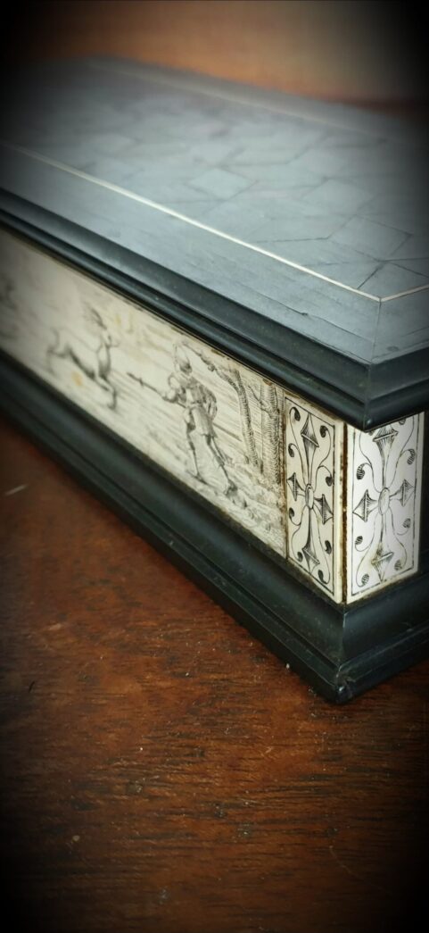 German Ebony & Deer Antler Box c 1750
