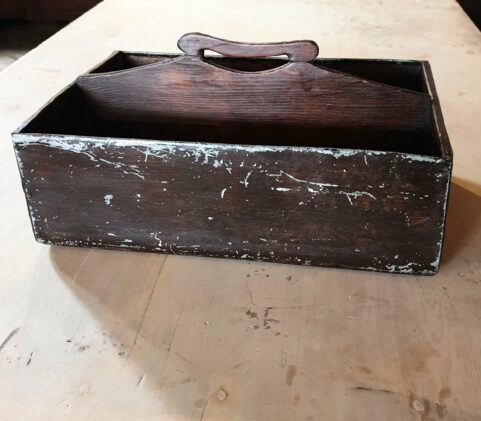 Grain Painted Cutlery Box c1860