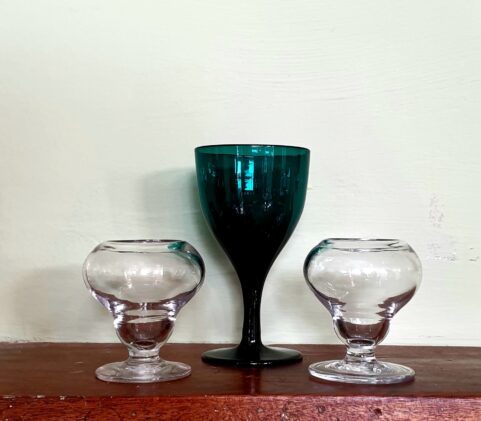 Pair of Baluster Salts c1730, Bristol Green Glass c1810