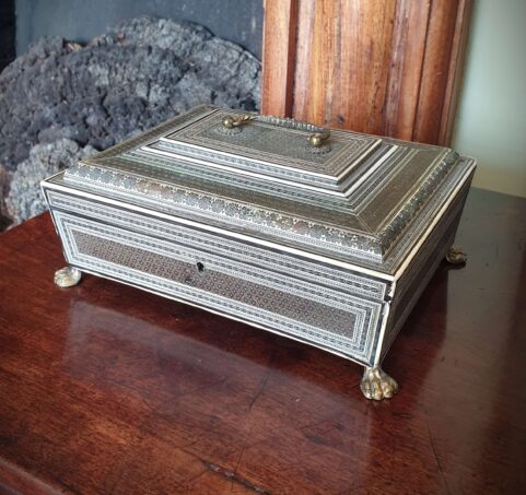 Regency Sadelli mosaic Sewing Box c1825
