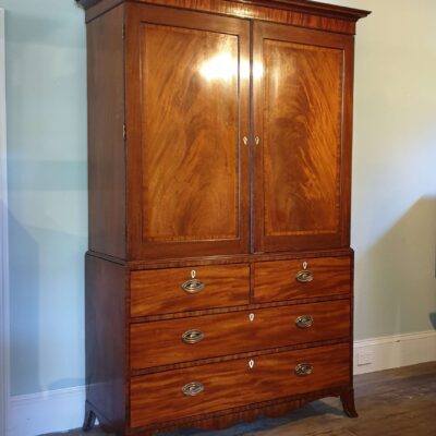 Regency Mahogany Clothes Press c 1810
