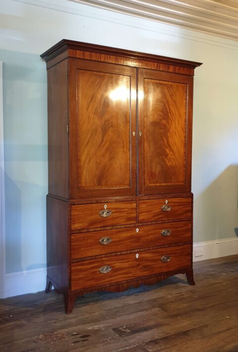 Regency Mahogany Clothes Press c 1810