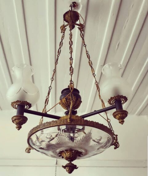 Regency Three Burner Argand Chandelier c 1825