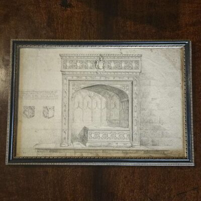 Pencil Drawing of an Gothic Tomb UK 1825
