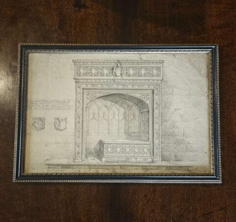 Pencil Drawing of an Gothic Tomb UK 1825