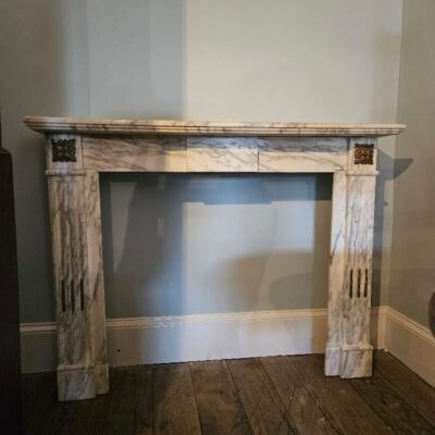 Louis XVI Revival Carrara Marble Chimneypiece c1840