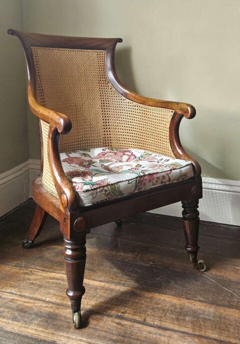 William IV period Bergere Library Chair c1830