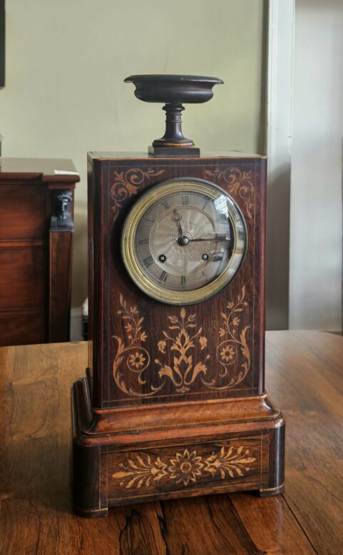 Charles X Rosewood Mantel Clock c1830