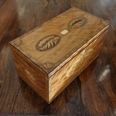 George III Satinwood Tea Caddy UK c1790